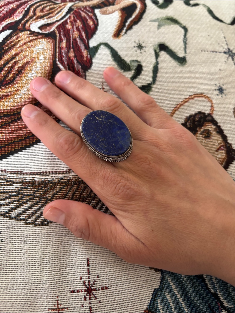 Lapis Oval Statement Ring - Blue